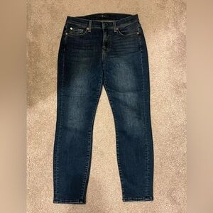 7 For All Mankind Dark Blue Straight Leg Jeans